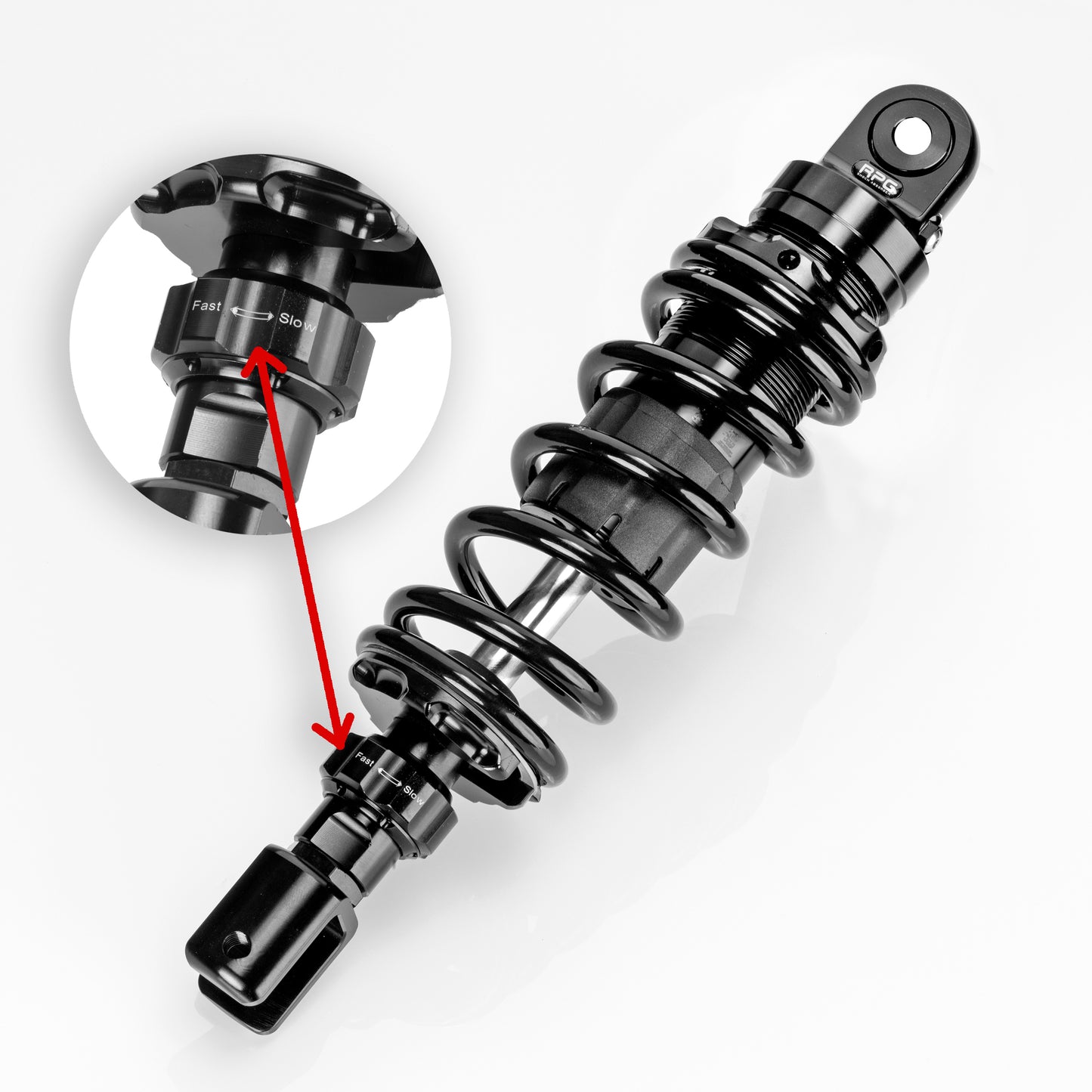 Shock absorber rear RPG Racing 285mm-305mm Minarelli horizontal Yamaha Aerox shock absorber