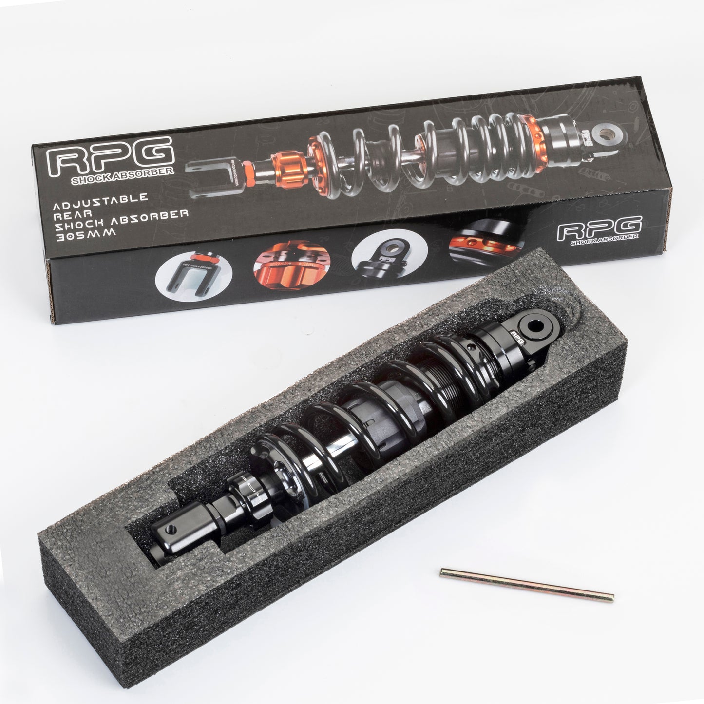 Shock absorber rear RPG Racing 285mm-305mm Minarelli horizontal Yamaha Aerox shock absorber