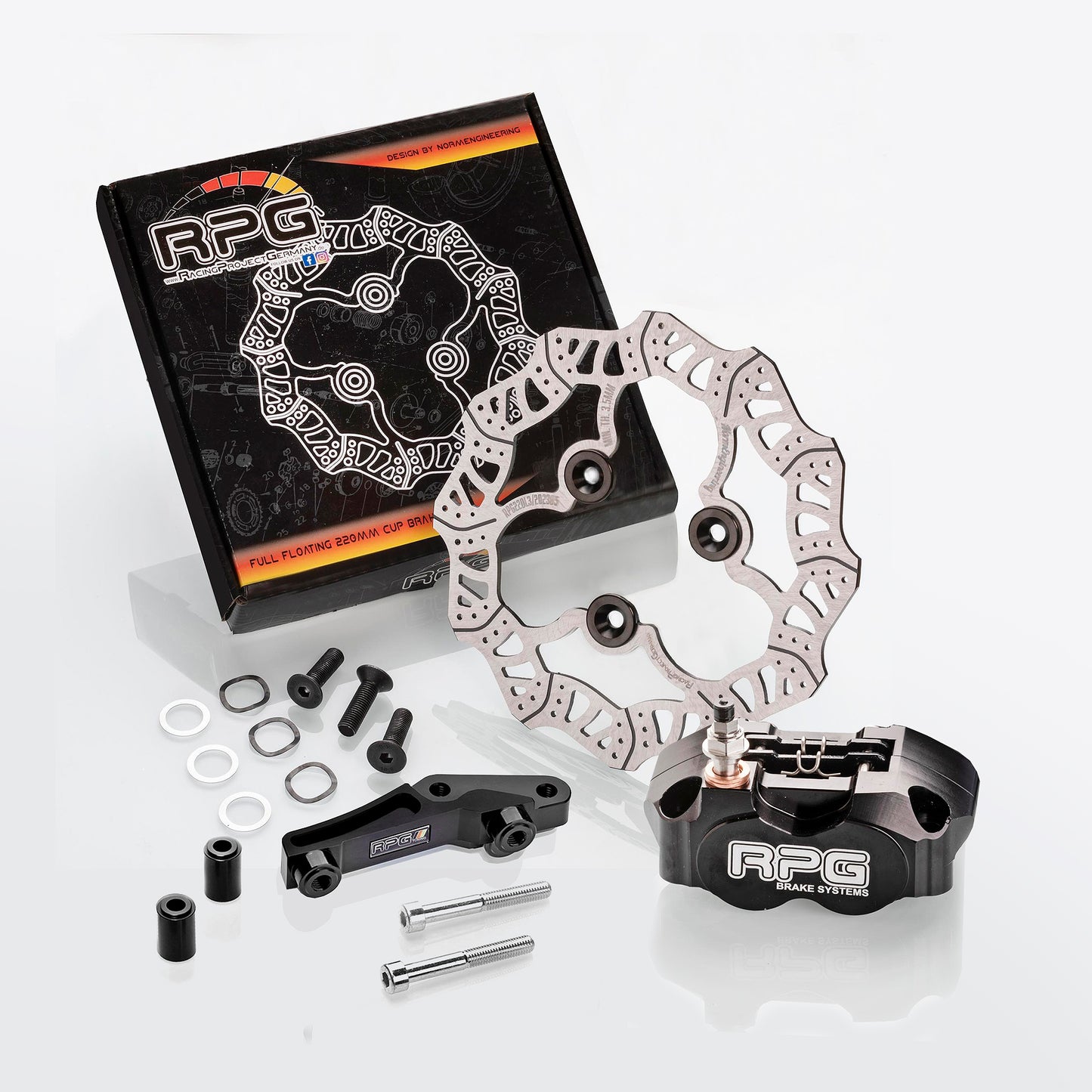 Kit frein avant : disque de frein 220mm + étrier de frein + adaptateur pour Yamaha Aerox