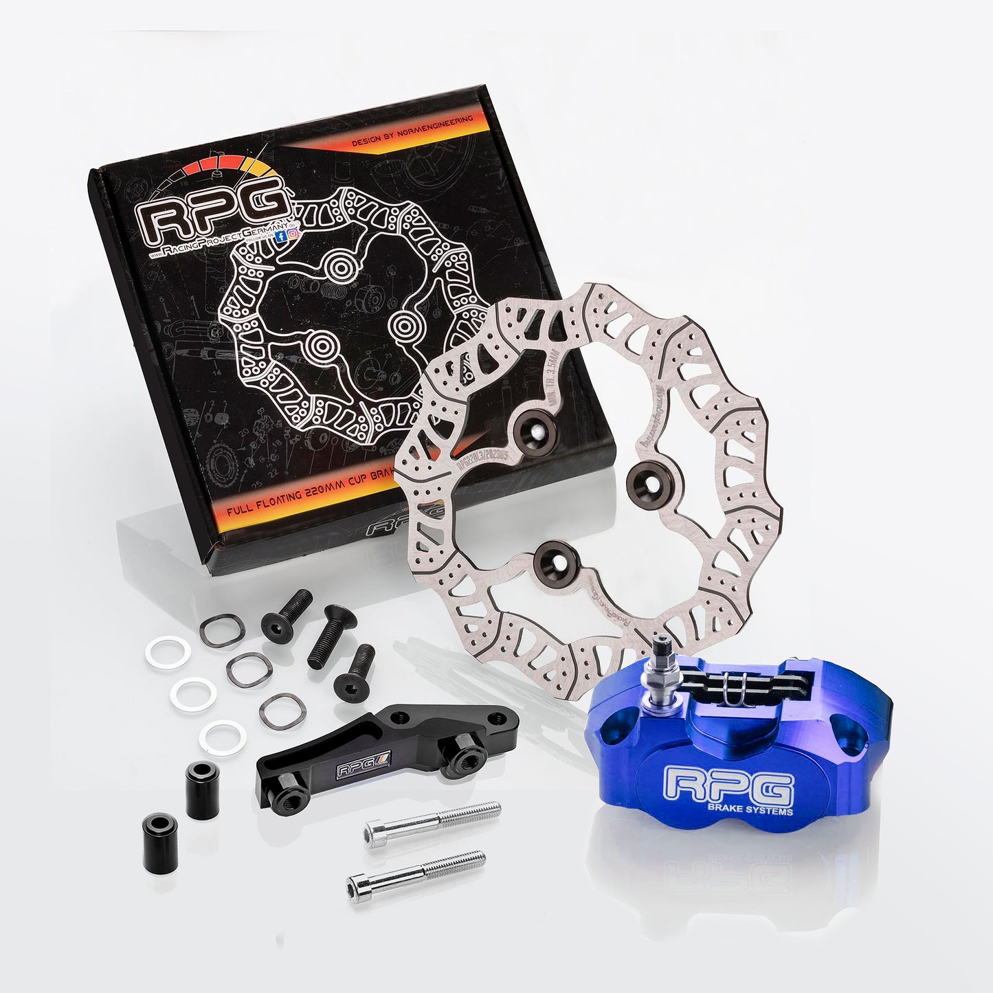 Kit frein avant : disque de frein 220mm + étrier de frein + adaptateur pour Yamaha Aerox