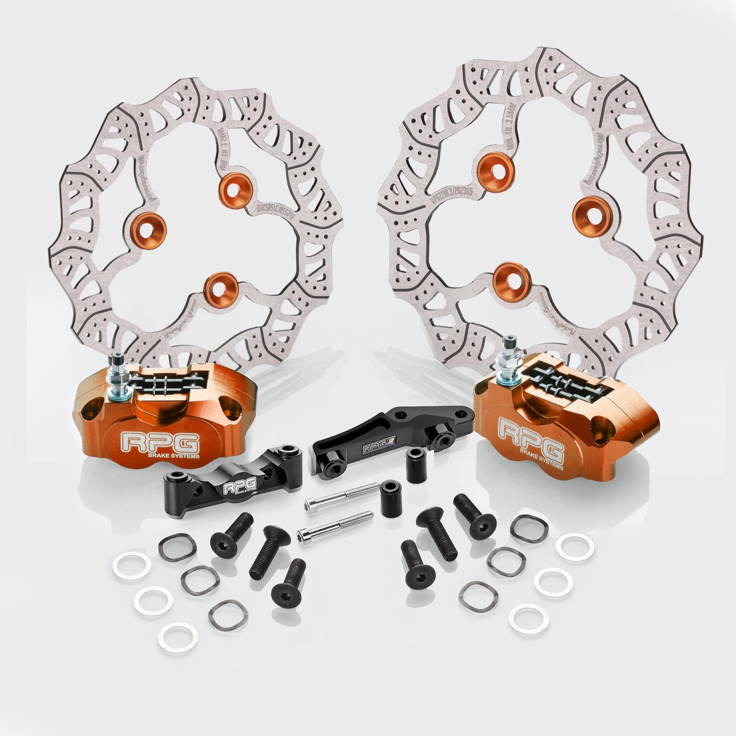 Kit de frein avant + arrière : disque de frein avant de 220 mm avec étrier de frein et adaptateur + disque de frein arrière de 200 mm avec étrier de frein et adaptateur