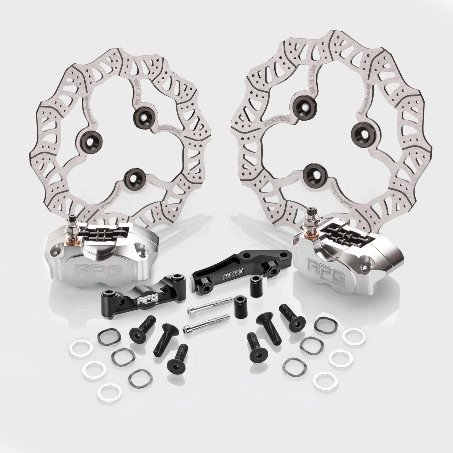 Kit de frein avant + arrière : disque de frein avant de 220 mm avec étrier de frein et adaptateur + disque de frein arrière de 200 mm avec étrier de frein et adaptateur