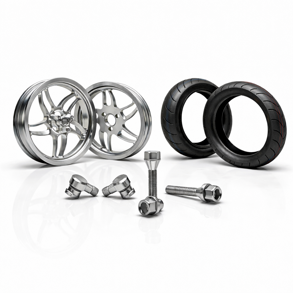Vorbestell-Bundle: RPG Nitro 13” CNC Felgenset + Semi-Slick Reifen + 90° CNC Ventile