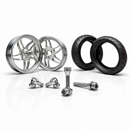 Vorbestell-Bundle: RPG Nitro 13” CNC Felgenset + Semi-Slick Reifen + 90° CNC Ventile