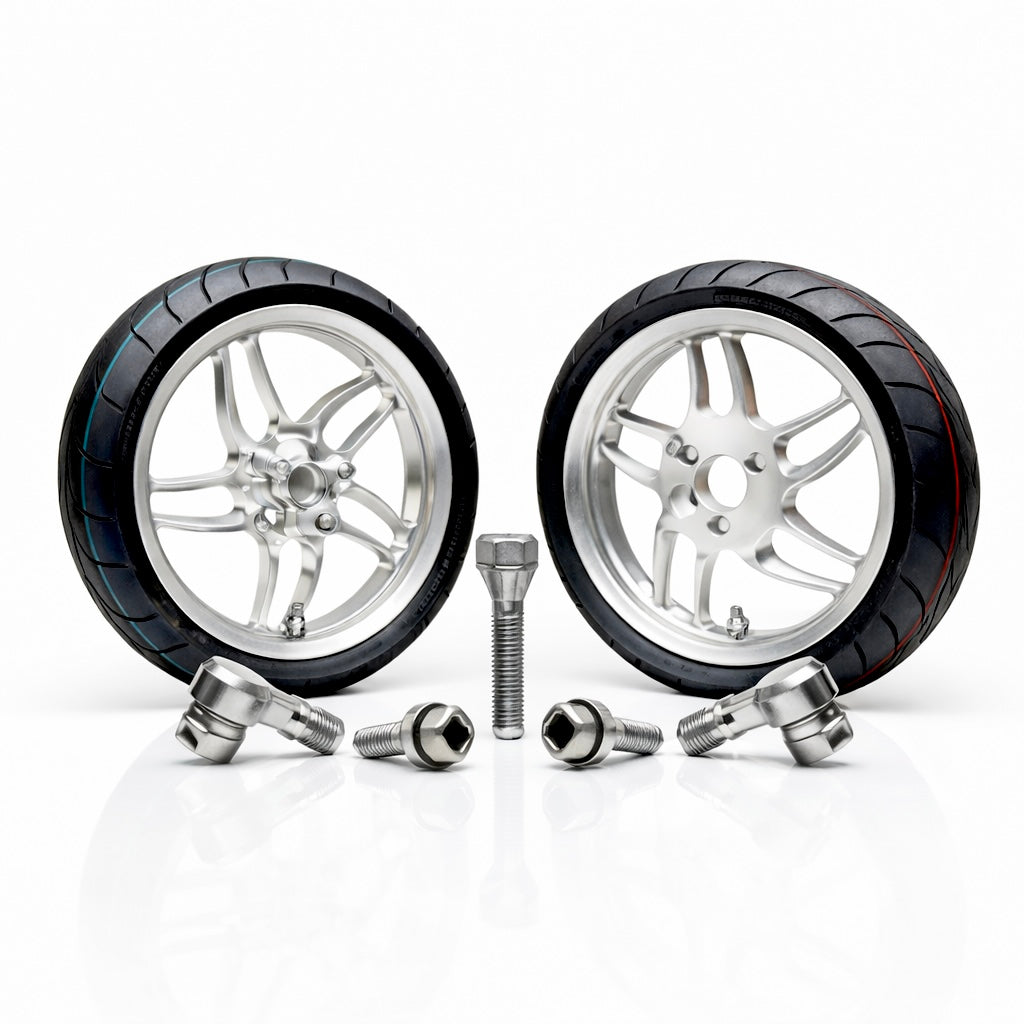 Vorbestell-Bundle: RPG Nitro 13” CNC Felgenset + Semi-Slick Reifen + 90° CNC Ventile