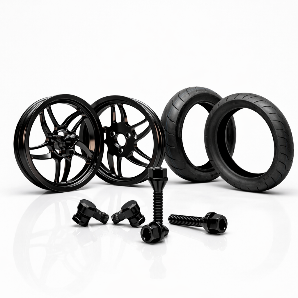 Vorbestell-Bundle: RPG Nitro 13” CNC Felgenset + Semi-Slick Reifen + 90° CNC Ventile