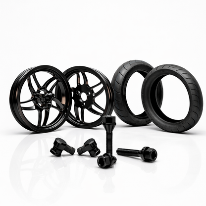 Vorbestell-Bundle: RPG Nitro 13” CNC Felgenset + Semi-Slick Reifen + 90° CNC Ventile