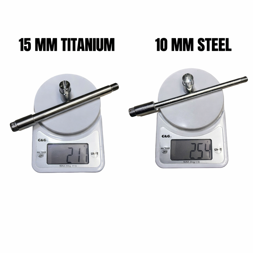 RADACHSE STAHL 10MM-Titan 15MM FÜR RPG GABELHOLME INKL. SCHNELLVERSCHLUSS / YAMAHA AEROX