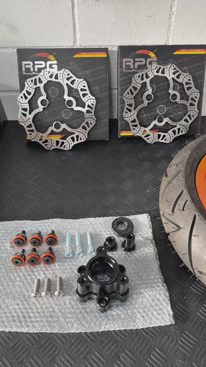Dubbele remschijfadapter CNC – Aerox / RPG velg